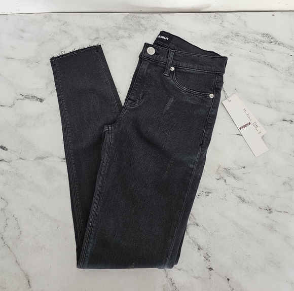 Hudson Jeans Mid Rise Nico Super Skinny Ankle Black Distressed Jeans 26 NWT - Picture 3 of 10